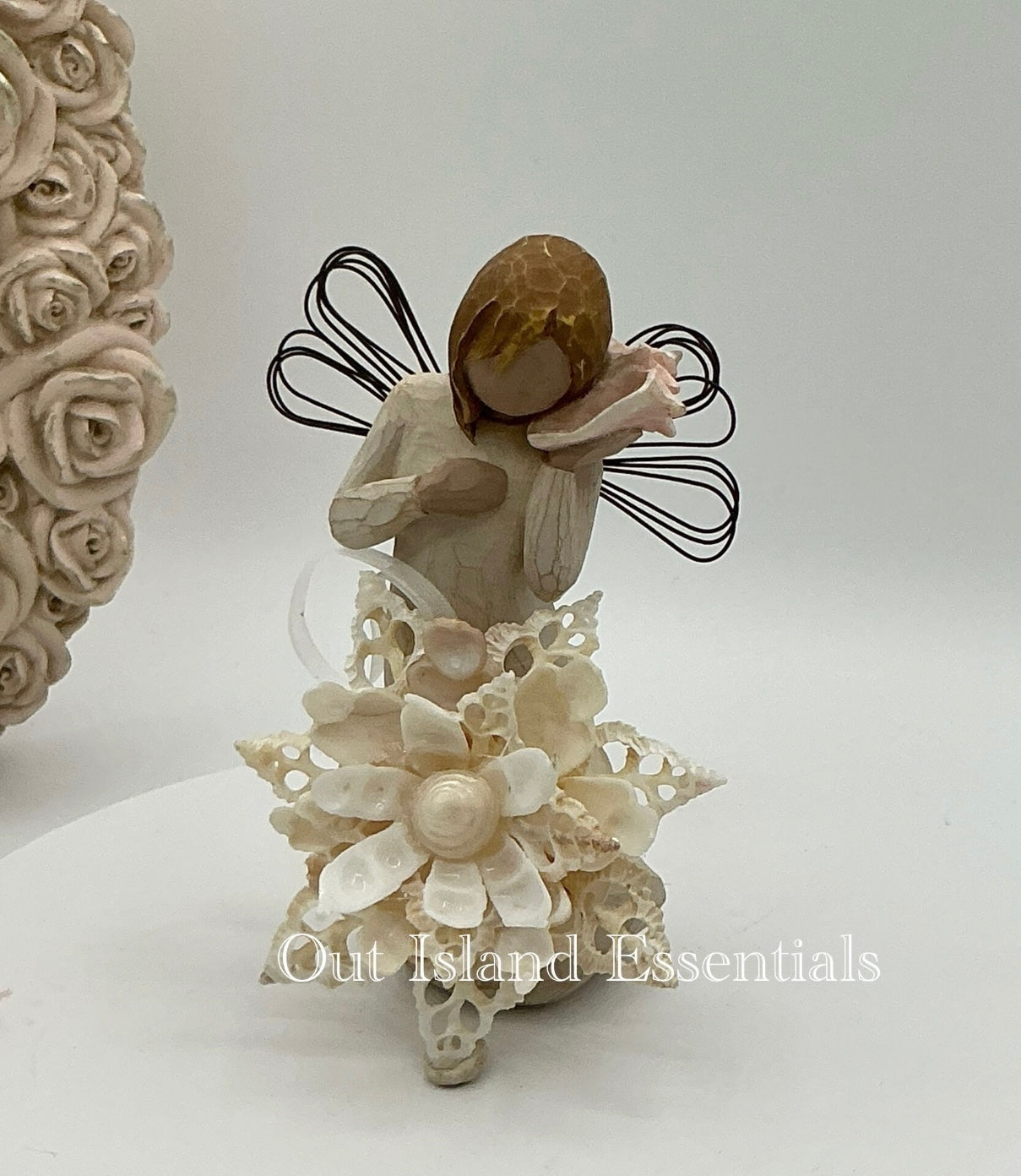 NEW Off White Seashell Lily Christmas Ornament I Lady Aurora Seashell Snowflake I White Shell Snowflake Coastal Christmas Ornament
