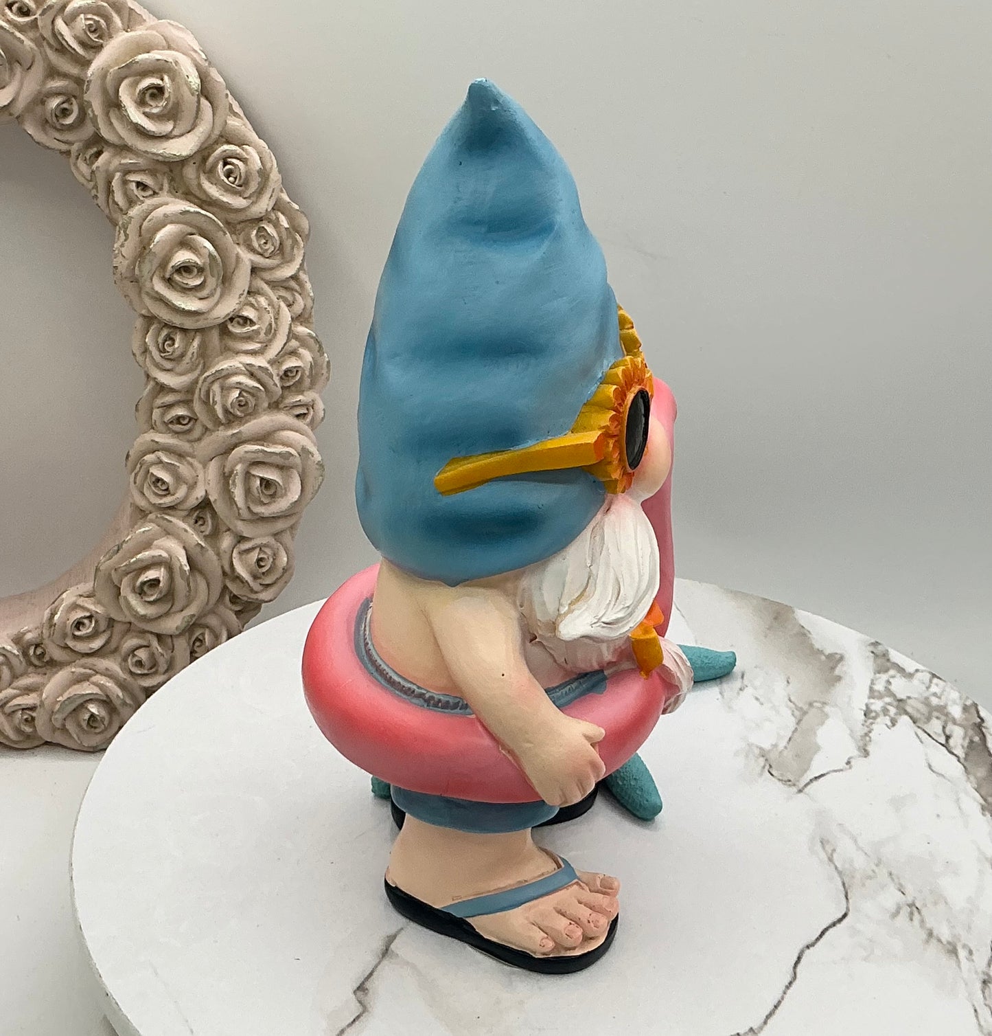 Cocktail Gnome Statue I Funny Coastal Gnome I Seaside Gnome I Coastal Gnome Table Decor