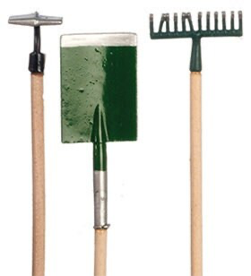 3 Pcs. Dollhouse Gardening Tools, Dollhouse Fairy Garden Tools 1:12 Scale