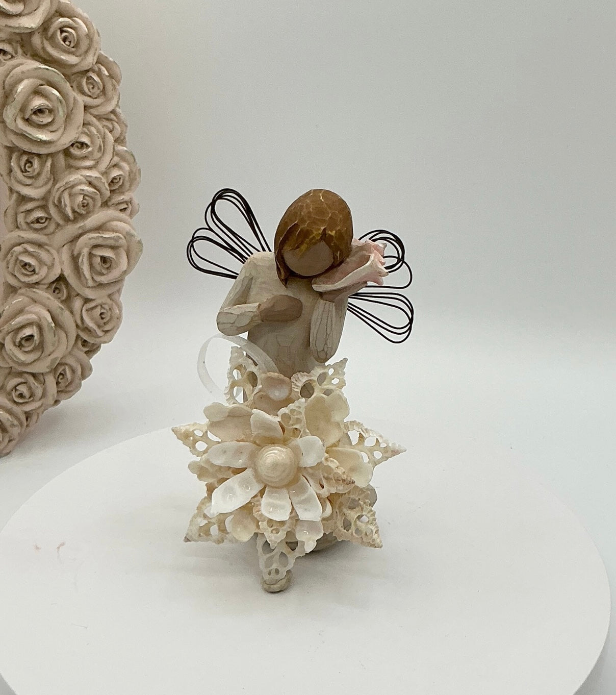 NEW Off White Seashell Lily Christmas Ornament I Lady Aurora Seashell Snowflake I White Shell Snowflake Coastal Christmas Ornament
