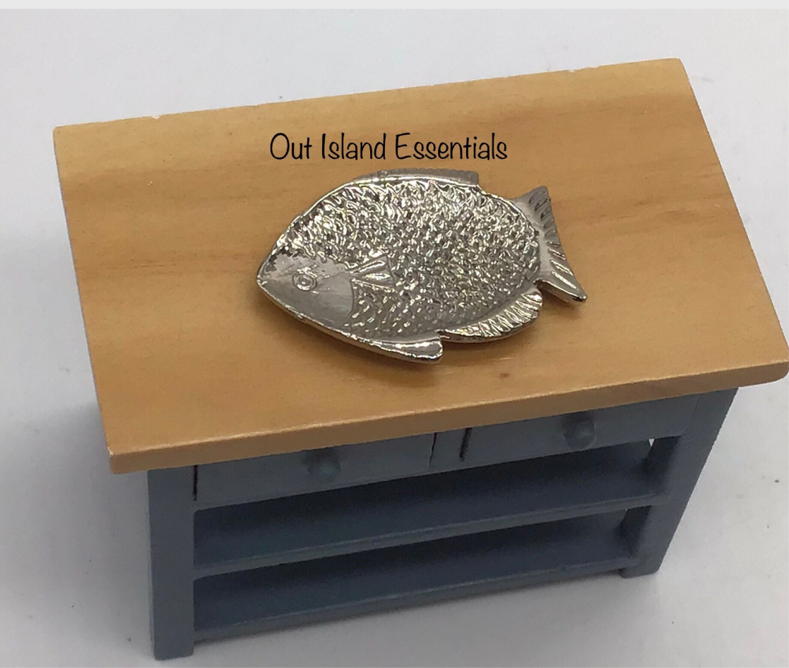 Miniature Fish Platter I Miniature Dollhouse Entertaining I Miniature Sliver Tray I Dollhouse Miniature Accessories I 1 12 Scale Tray