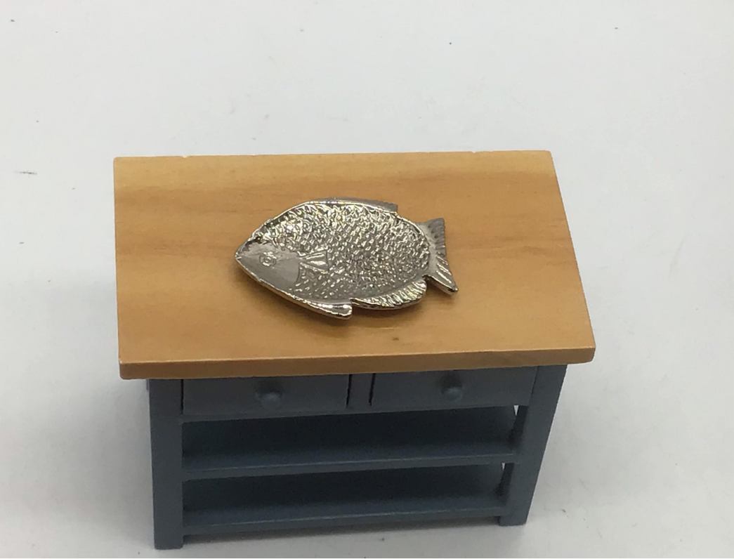Miniature Fish Platter I Miniature Dollhouse Entertaining I Miniature Sliver Tray I Dollhouse Miniature Accessories I 1 12 Scale Tray