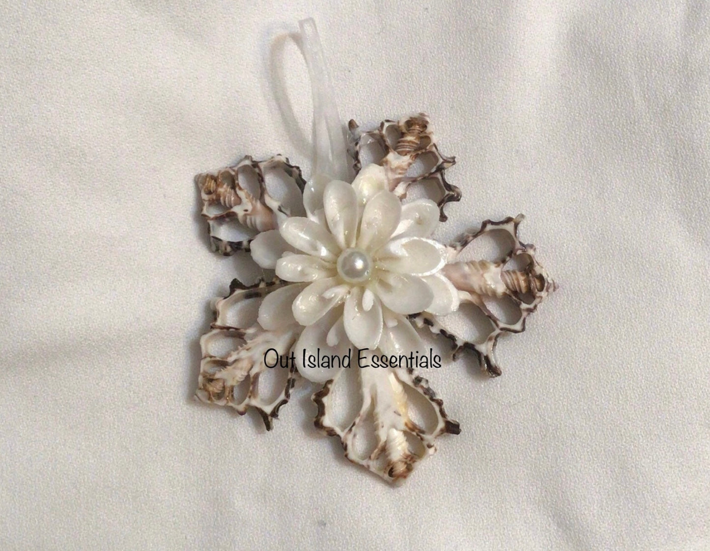 Murex Snowflake Christmas Ornament, Seashell Christmas Ornament, Seashell Snowflake, Coastal Ornament, Nautical Christmas Ornament
