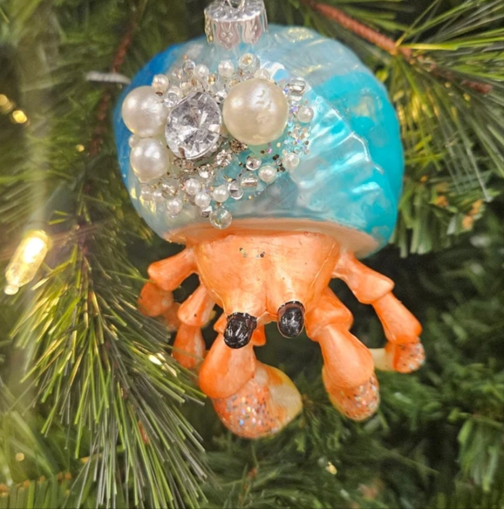 Hermit Crab Christmas Ornament I Hermit Crab Lover I Christmas Crab I Hermit Crab Ornament