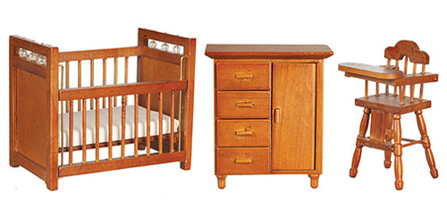 Miniature Nursery Furniture I 3Pc Dollhouse Miniature Nursery Furniture THREE Colors I Nursery Diorama 1:12 Scale Nursery