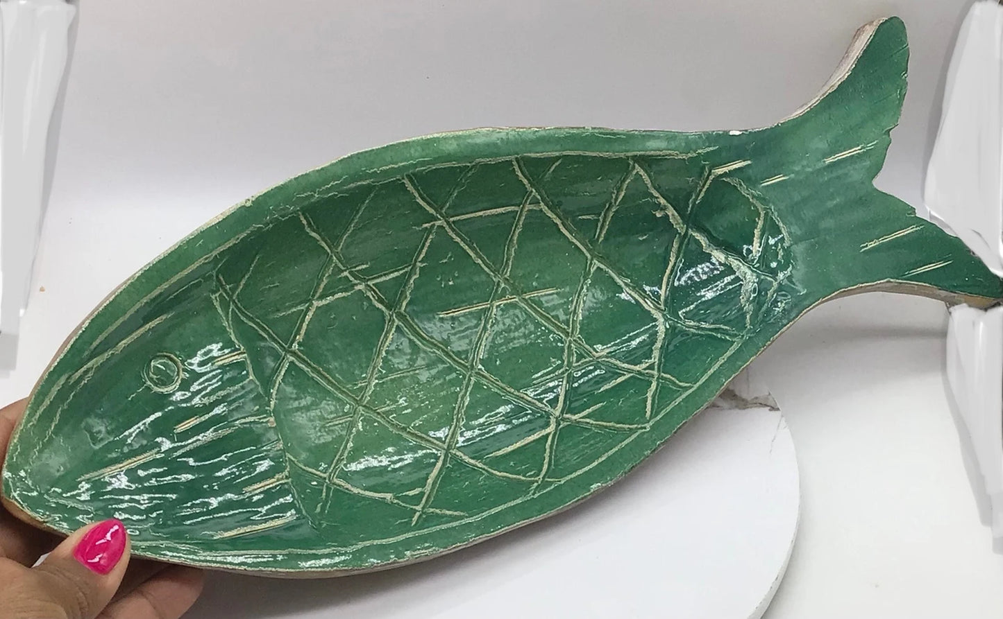 Fish Tray I Coastal Fish Display Bowl I Fish Decor I Coastal Decor Table Top Decor