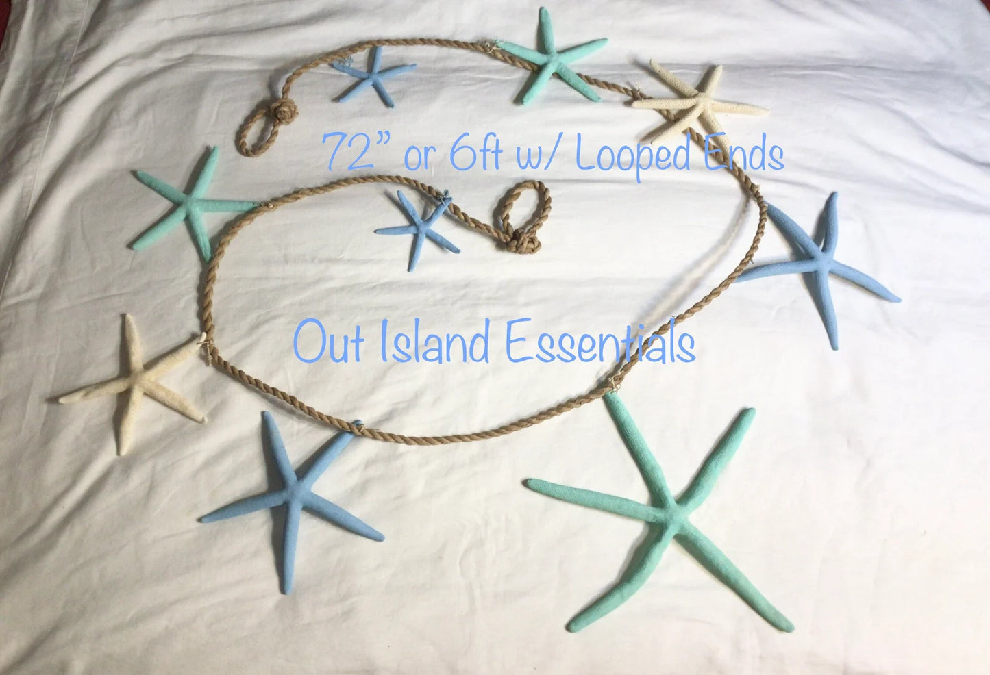 Starfish Seashell Garland I Painted Finger Starfish Garland I Seashell Decor I Hand Painted Starfish Garland I Coastal Christmas Garland