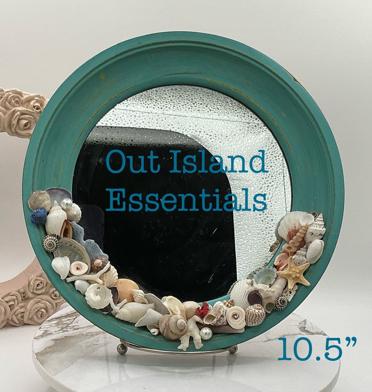 OOAK Artisan Made Seashell MirrorI Shell Mirror IHandmade Shell MirrorI 10.5” Porthole Mirror, I Wall Mirror I Coastal Wall