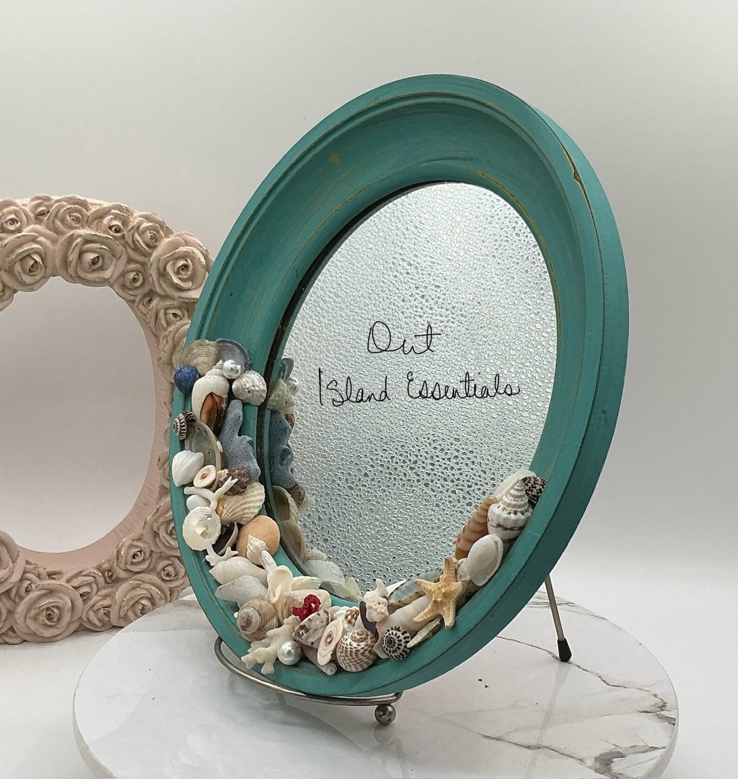 OOAK Artisan Made Seashell MirrorI Shell Mirror IHandmade Shell MirrorI 10.5” Porthole Mirror, I Wall Mirror I Coastal Wall