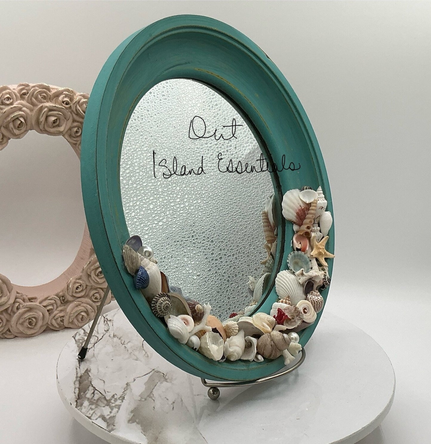 OOAK Artisan Made Seashell MirrorI Shell Mirror IHandmade Shell MirrorI 10.5” Porthole Mirror, I Wall Mirror I Coastal Wall