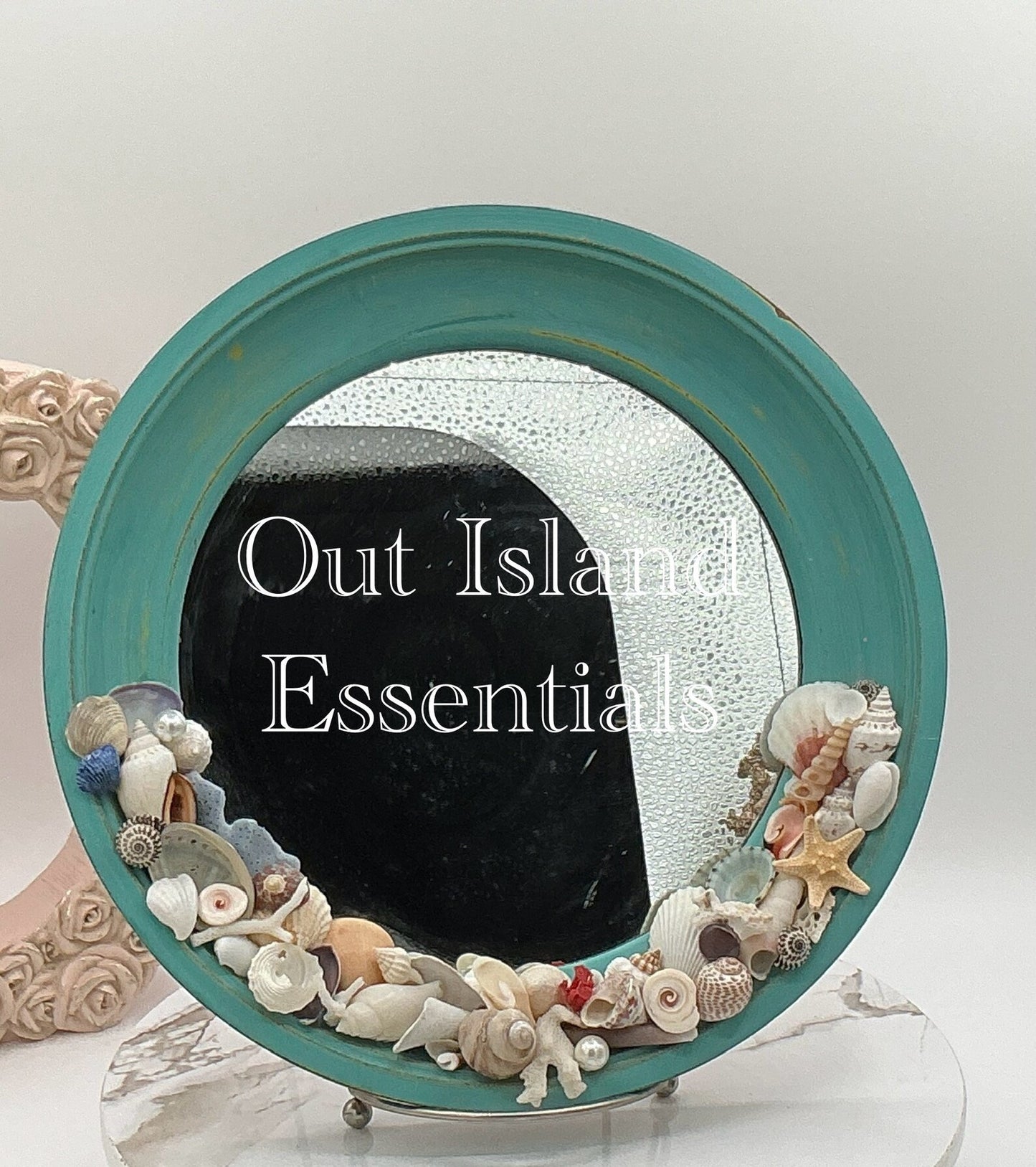OOAK Artisan Made Seashell MirrorI Shell Mirror IHandmade Shell MirrorI 10.5” Porthole Mirror, I Wall Mirror I Coastal Wall