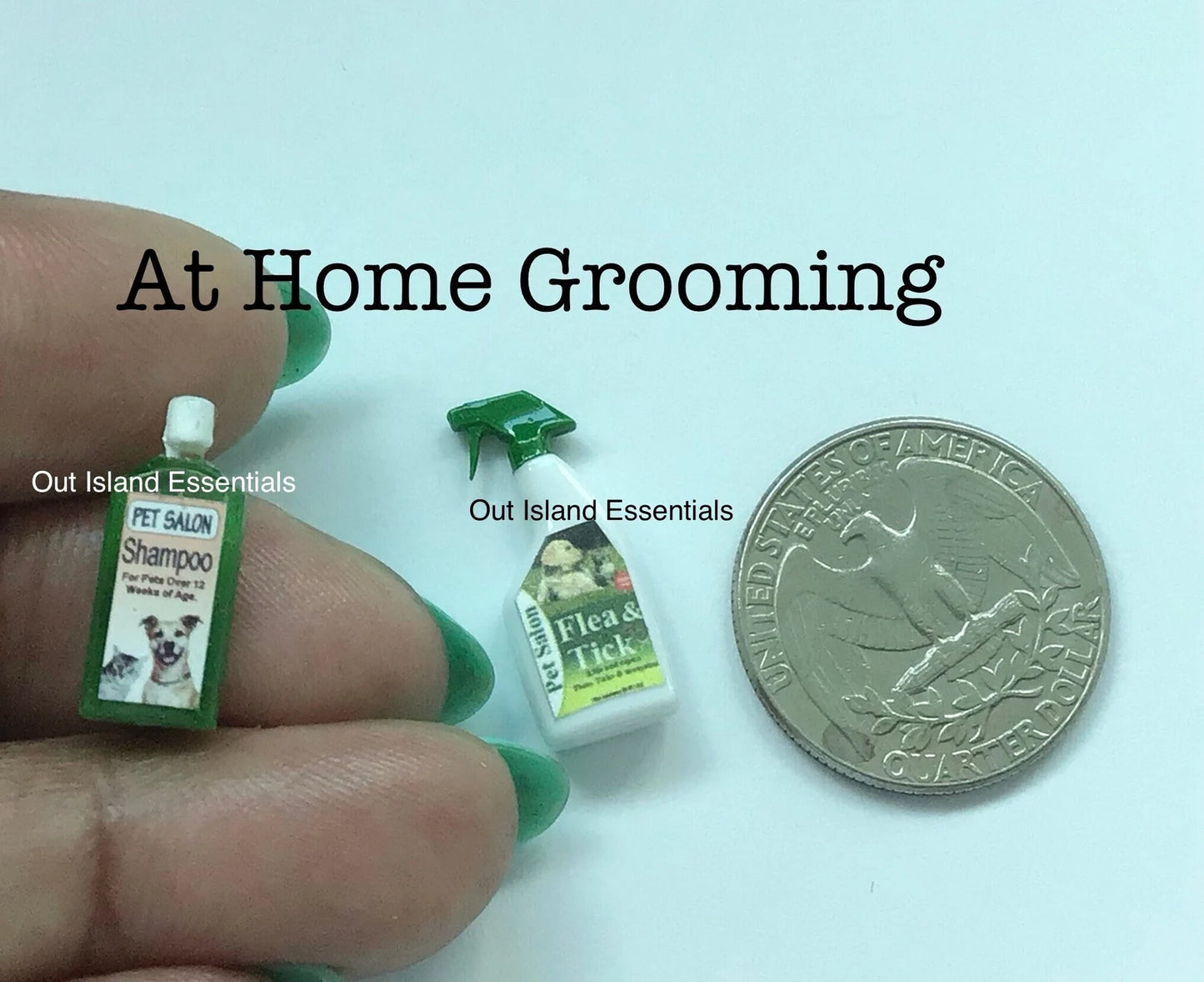 Miniature Dog Grooming Miniature 1:12 Scale Dog Shampoo And Flea Spray 2Pc Dog Essentials