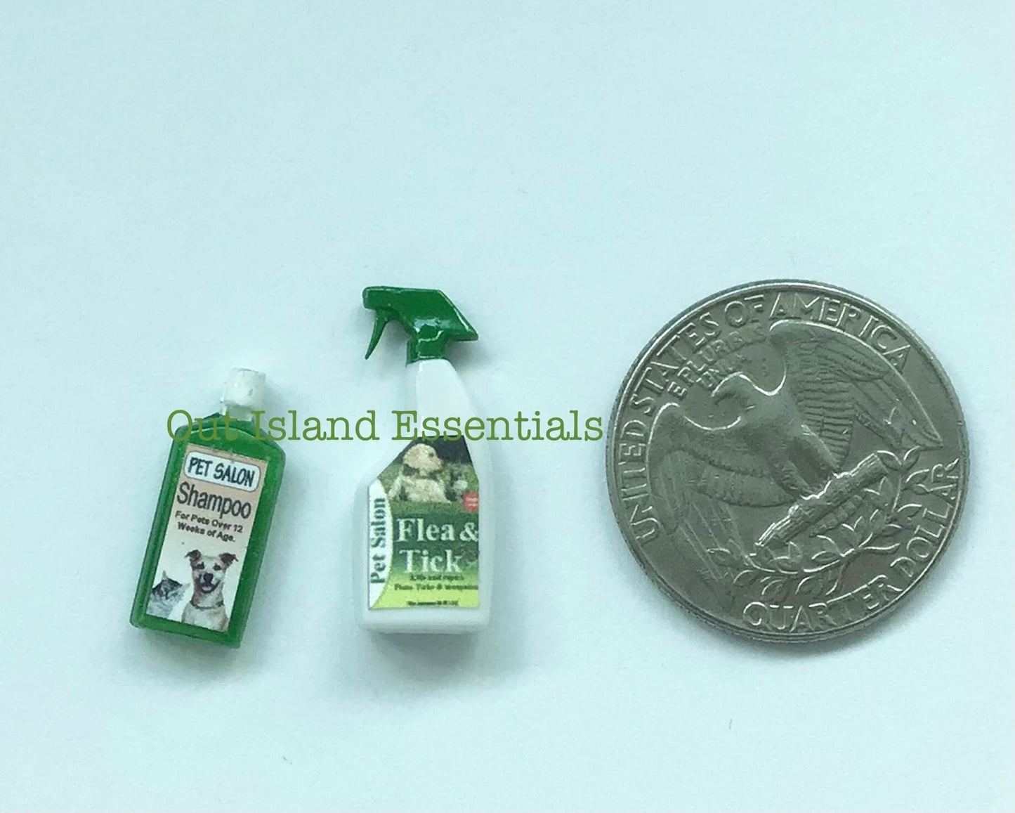 Miniature Dog Grooming Miniature 1:12 Scale Dog Shampoo And Flea Spray 2Pc Dog Essentials