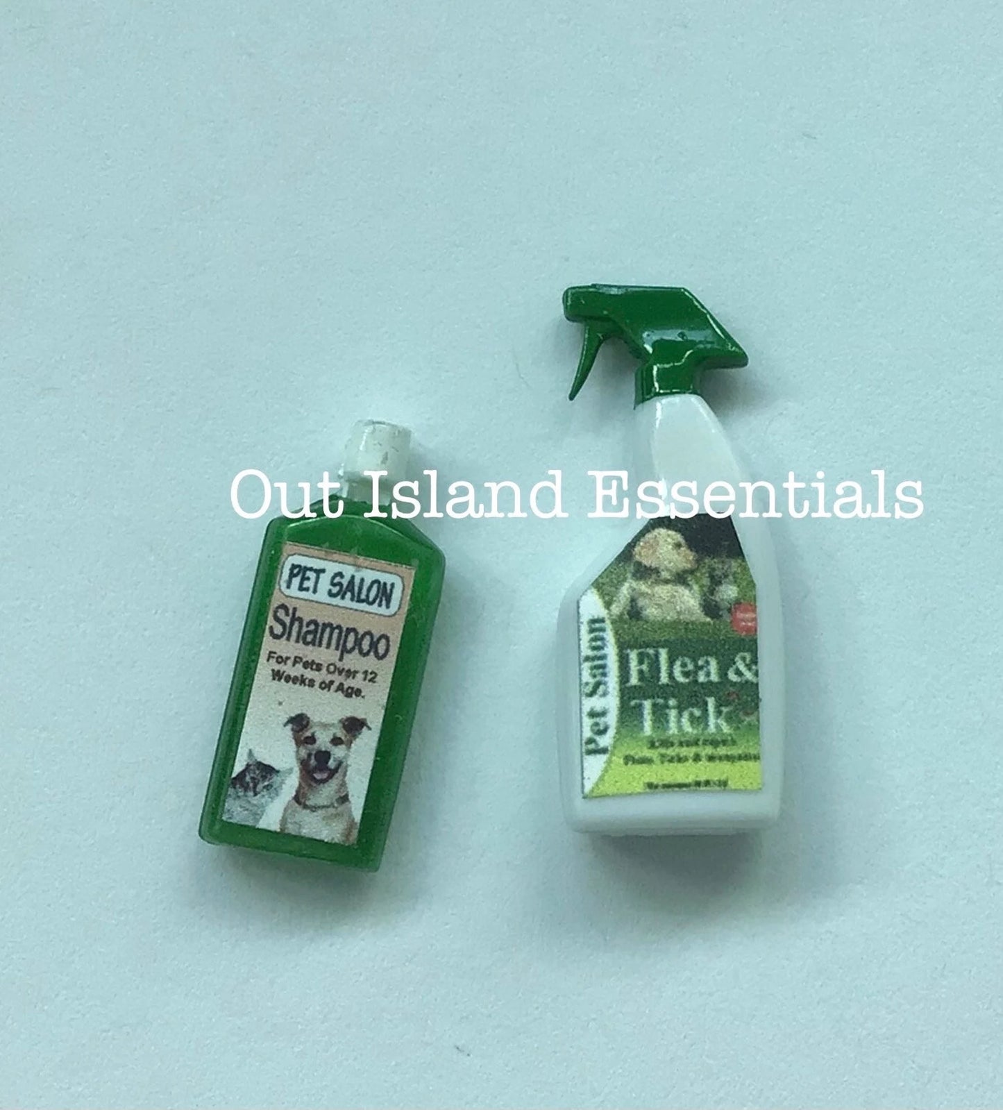 Miniature Dog Grooming Miniature 1:12 Scale Dog Shampoo And Flea Spray 2Pc Dog Essentials