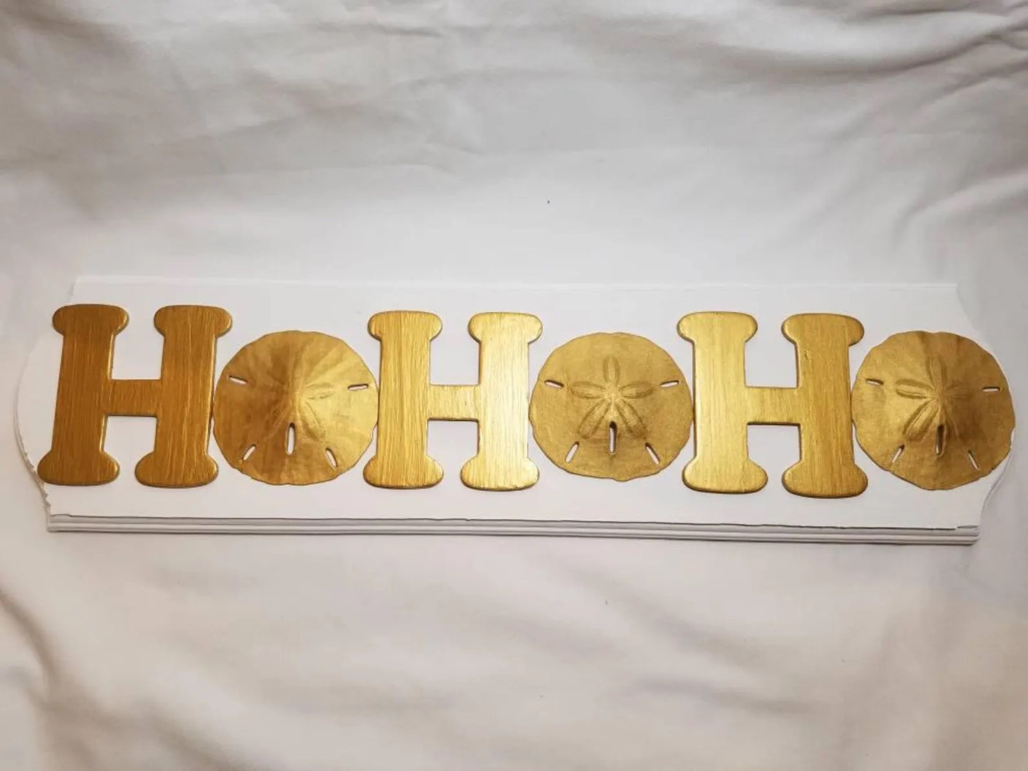 HoHoHo Sign, Beach Sign, Coastal Christmas Sign, Ho Ho Ho Sign, Sand Dollar Sign, Beach Cottage Sign, Nautical Christmas Sign, HoHoHo Beach