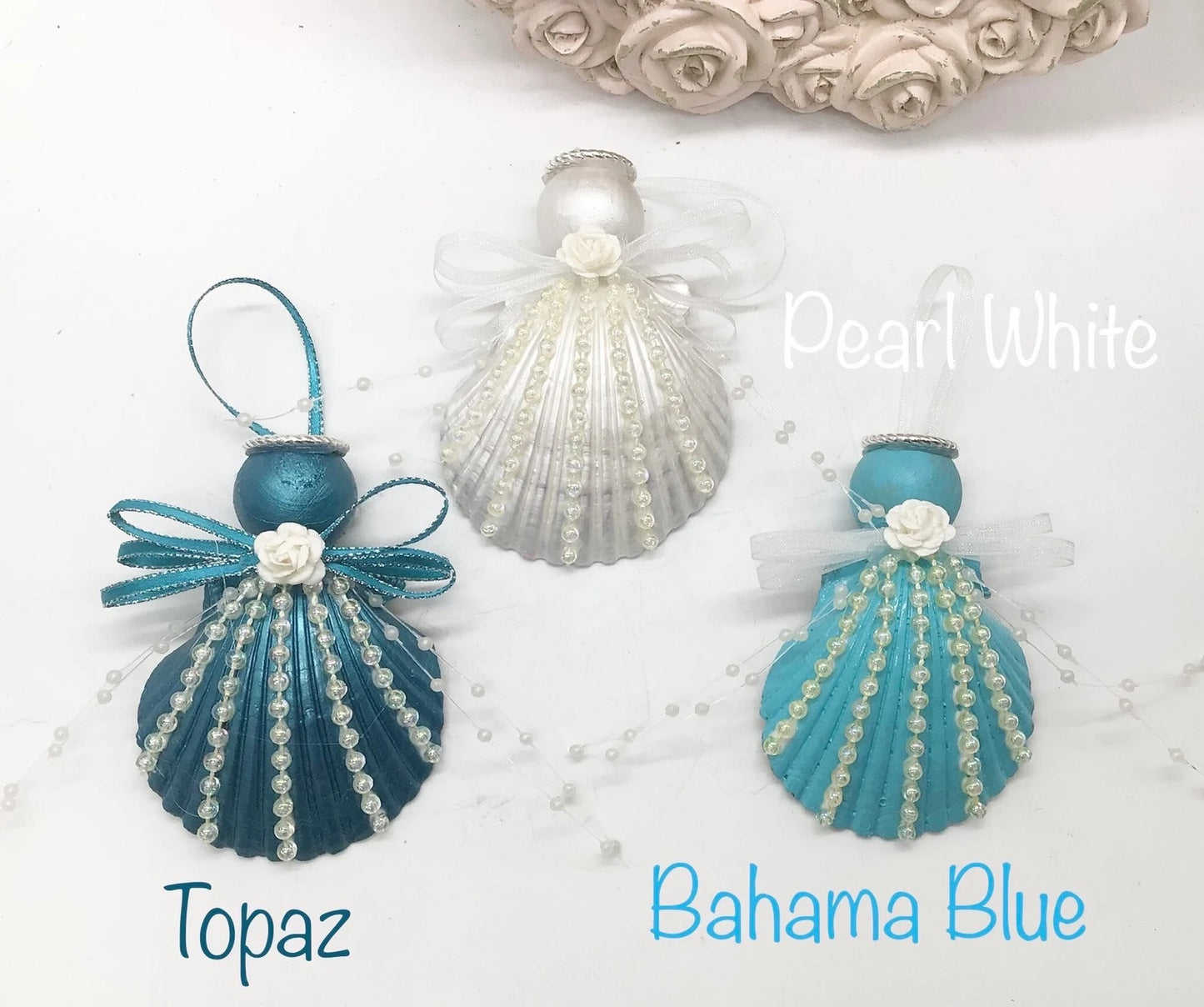NEW Colors I Seashell Pearl Angel I Shell Angel I Seashell Christmas Ornament I Coastal Christmas Ornament I Seashell Angel