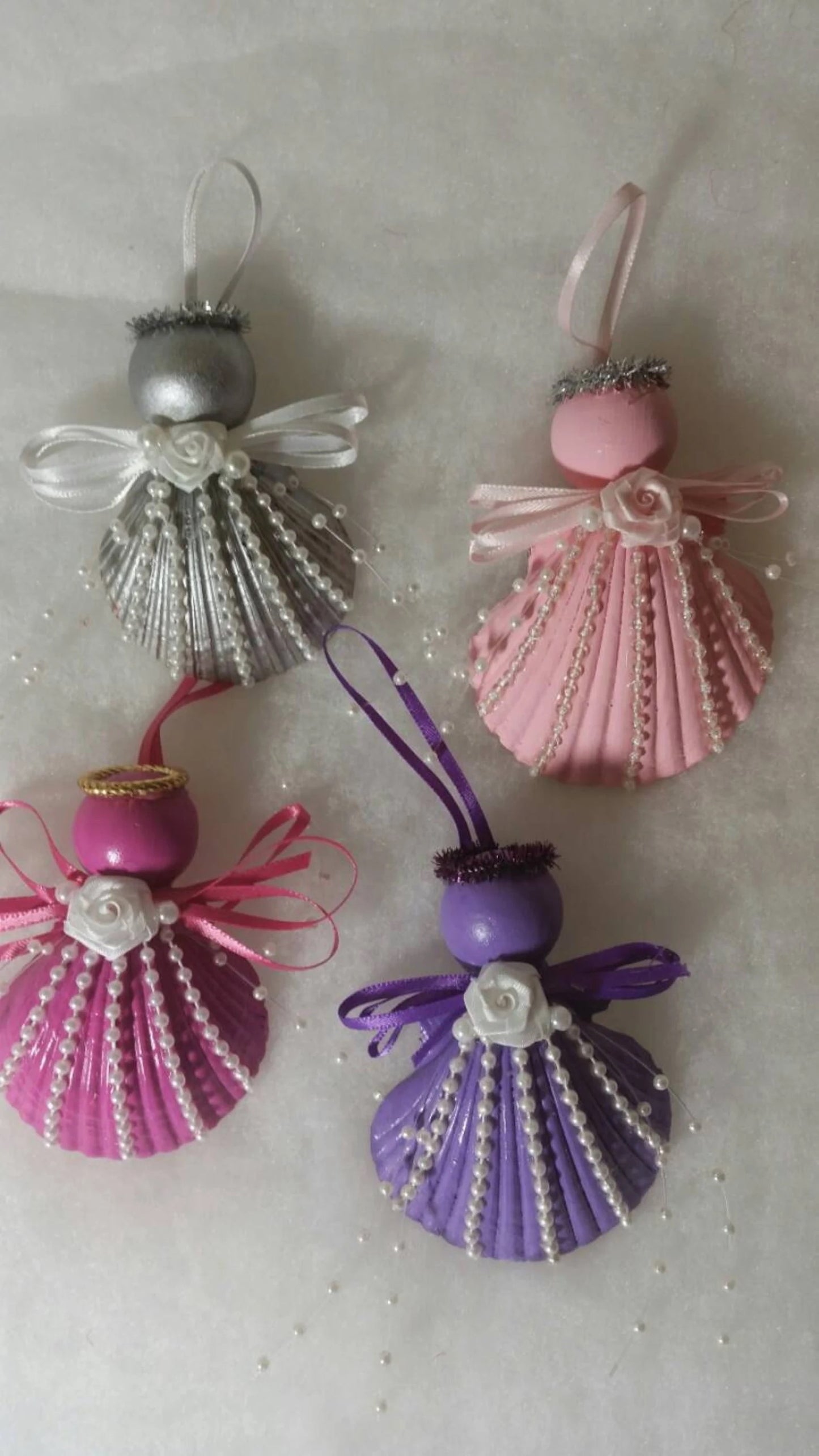 NEW Colors I Seashell Pearl Angel I Shell Angel I Seashell Christmas Ornament I Coastal Christmas Ornament I Seashell Angel