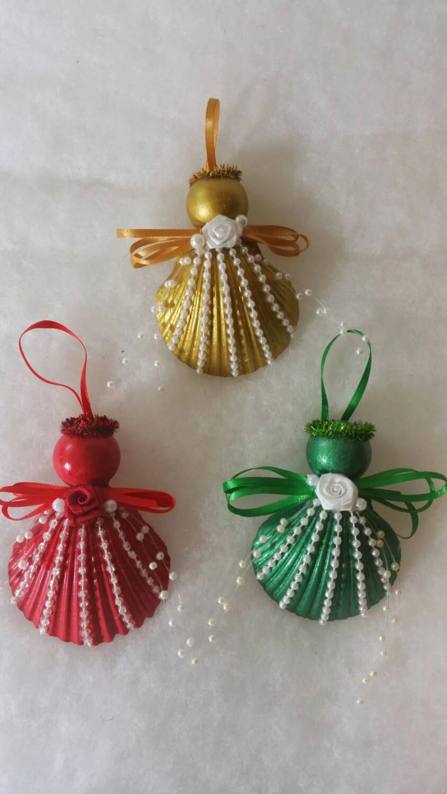 NEW Colors I Seashell Pearl Angel I Shell Angel I Seashell Christmas Ornament I Coastal Christmas Ornament I Seashell Angel