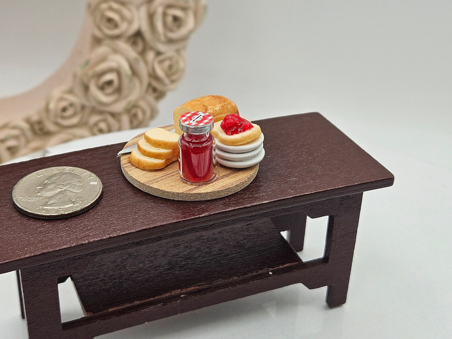 Dollhouse Bread And Jelly I Miniature Doll Bread I Miniature Dollhouse Sandwich I 1:12 Scale Realistic Dollhouse Food