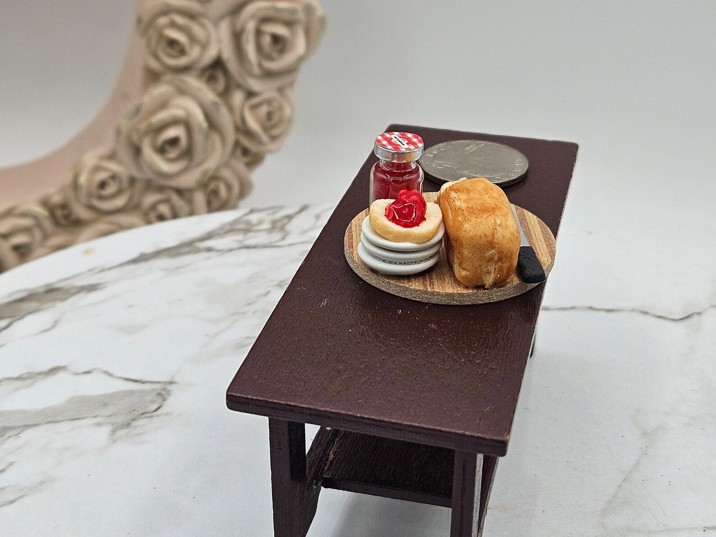 Dollhouse Bread And Jelly I Miniature Doll Bread I Miniature Dollhouse Sandwich I 1:12 Scale Realistic Dollhouse Food
