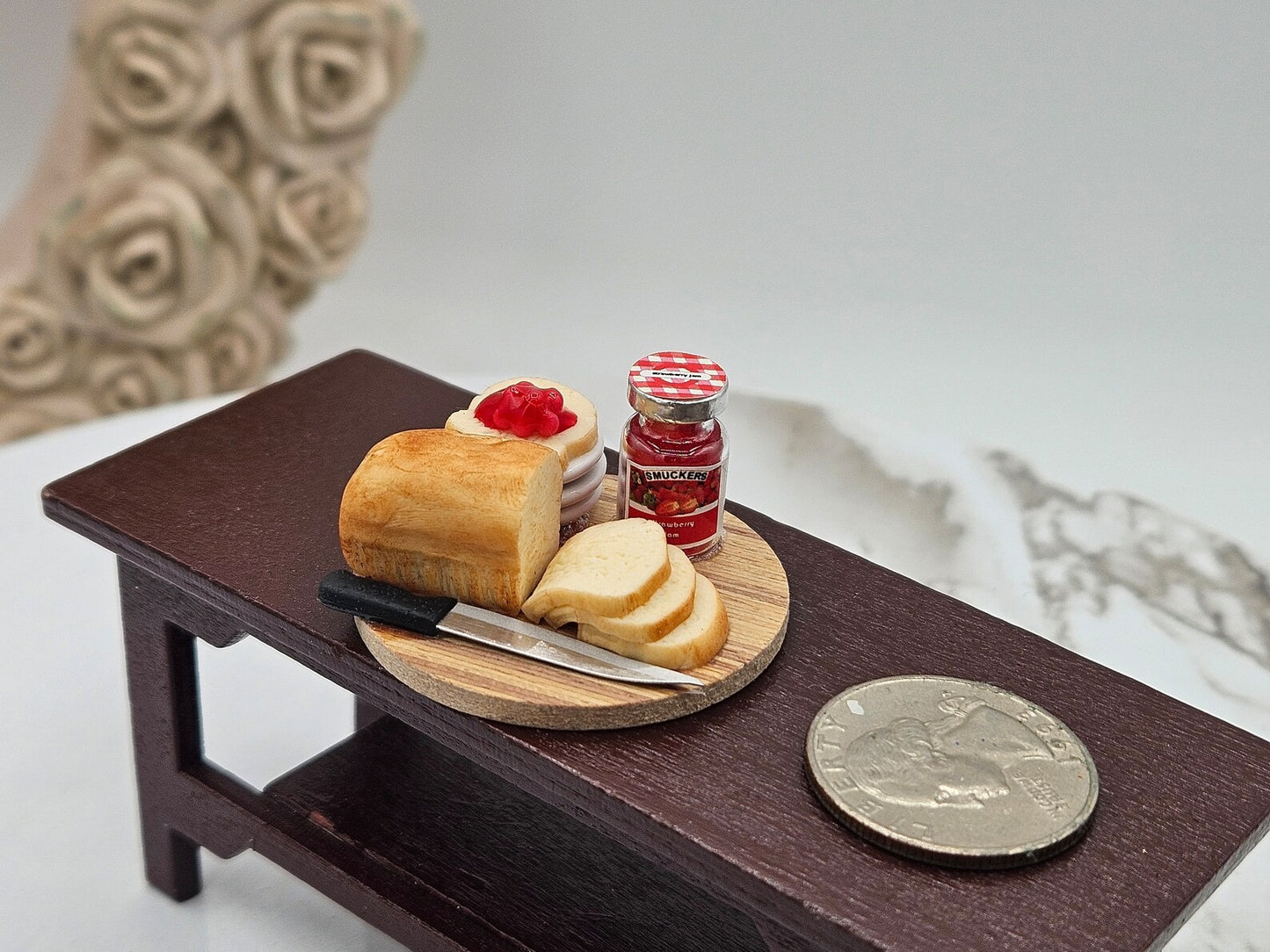 Dollhouse Bread And Jelly I Miniature Doll Bread I Miniature Dollhouse Sandwich I 1:12 Scale Realistic Dollhouse Food