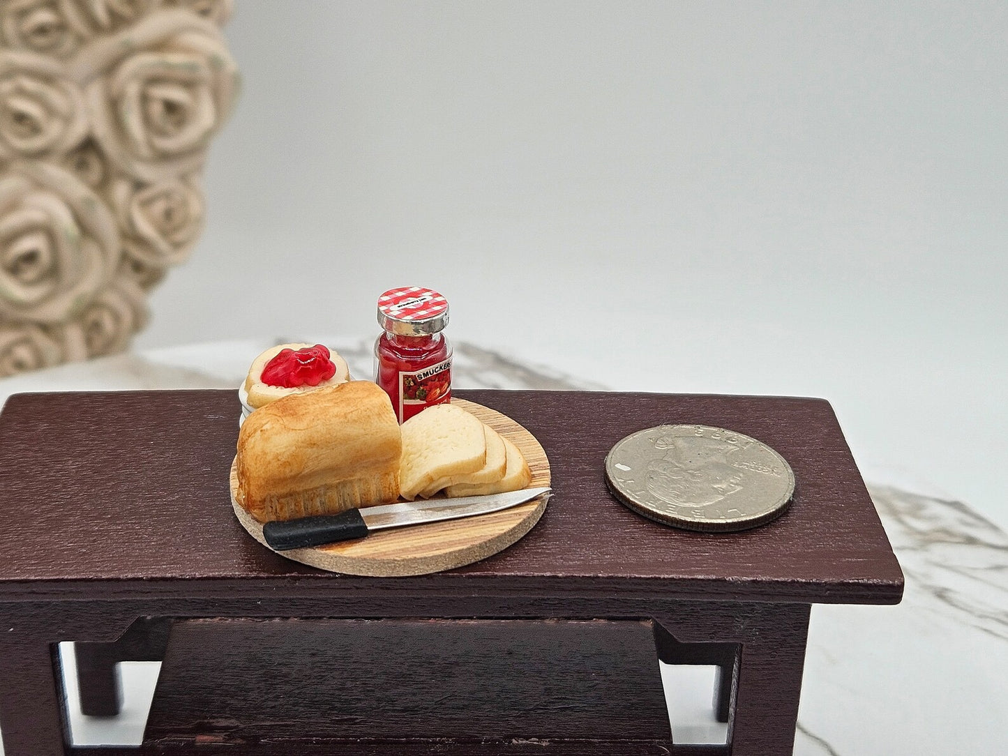Dollhouse Bread And Jelly I Miniature Doll Bread I Miniature Dollhouse Sandwich I 1:12 Scale Realistic Dollhouse Food
