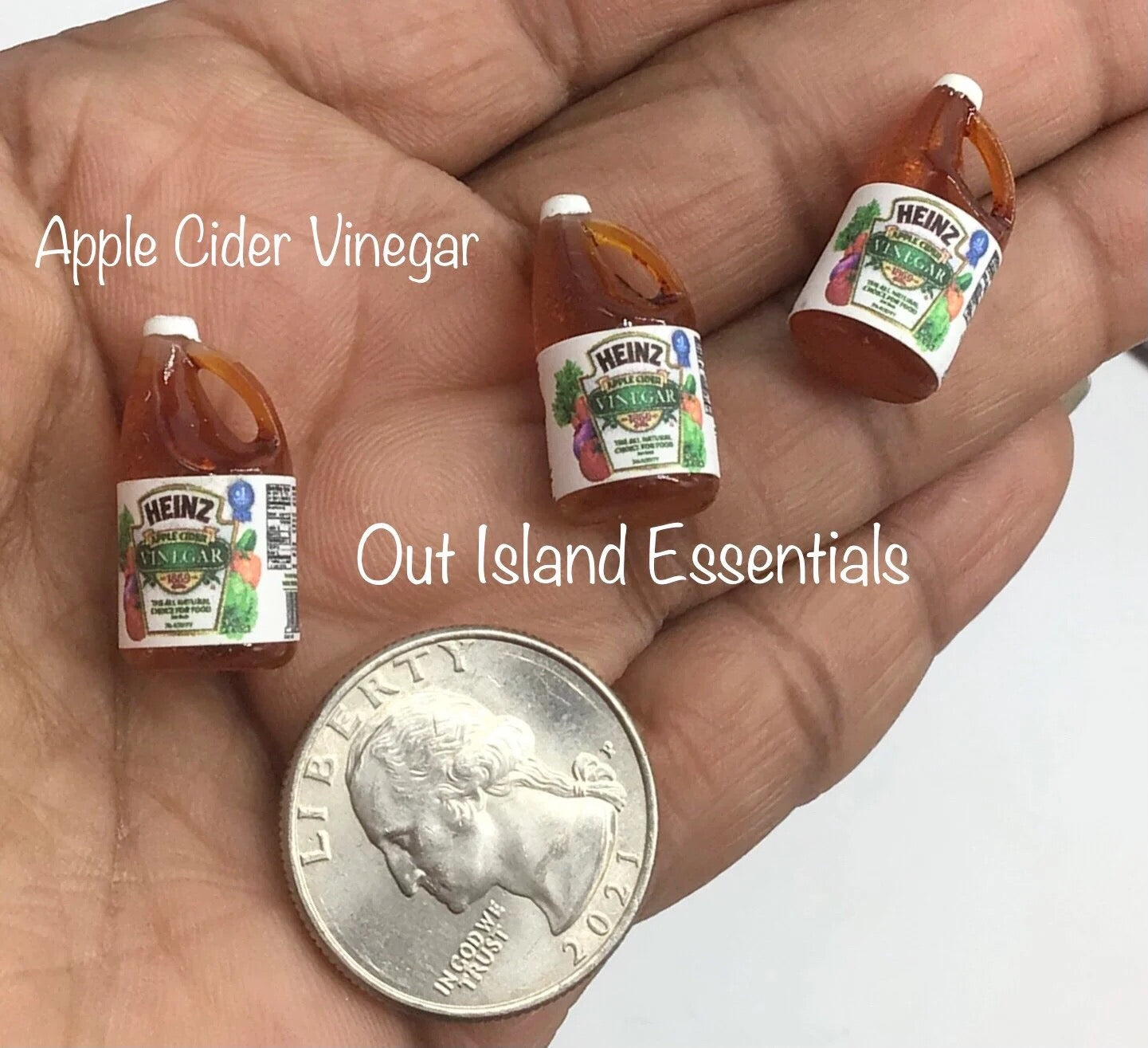 Miniature Apple Cider Vinegar I Miniature White Vinegar I 1:12 Scale Jug Of Apple Cider Vinegar