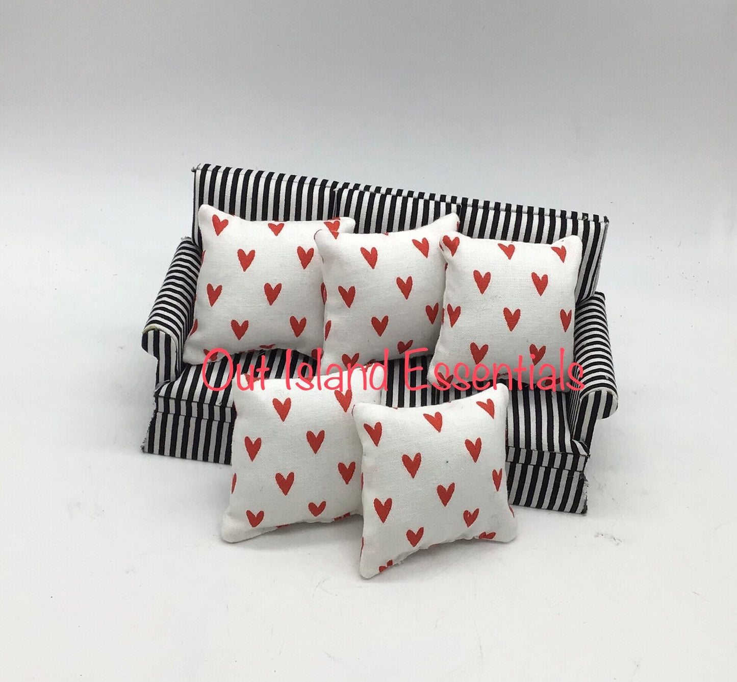 Artisan Made Valentines Dollhouse Miniature Pillows I Love Miniature Pillow | 1:12 Scale Pillow I Valentines Miniature