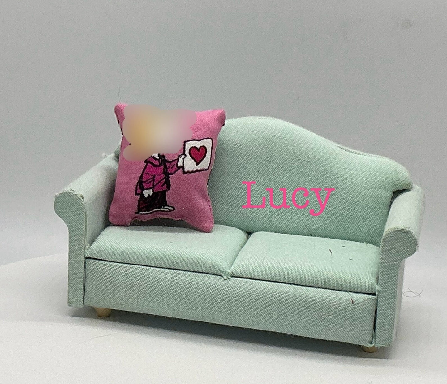 Artisan Made Valentines Dollhouse Miniature Pillows I Love Miniature Pillow | 1:12 Scale Pillow I Valentines Miniature