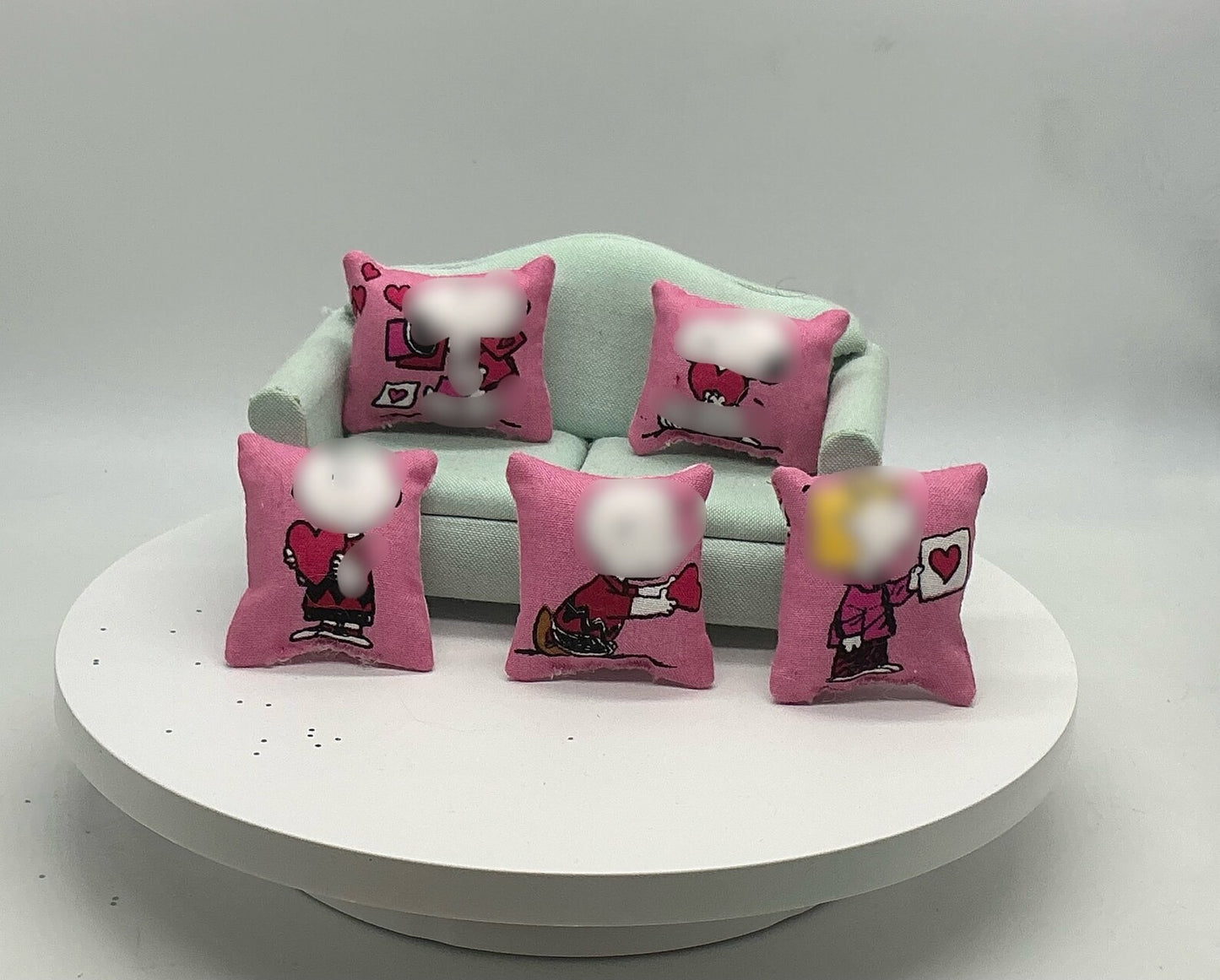 Artisan Made Valentines Dollhouse Miniature Pillows I Love Miniature Pillow | 1:12 Scale Pillow I Valentines Miniature