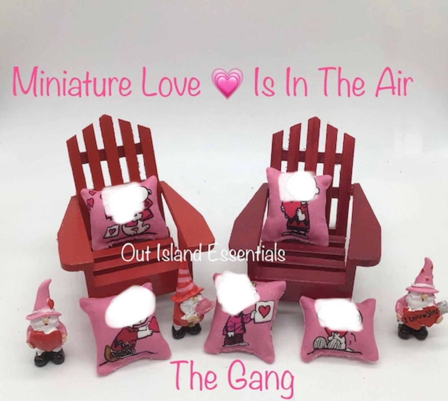 Artisan Made Valentines Dollhouse Miniature Pillows I Love Miniature Pillow | 1:12 Scale Pillow I Valentines Miniature