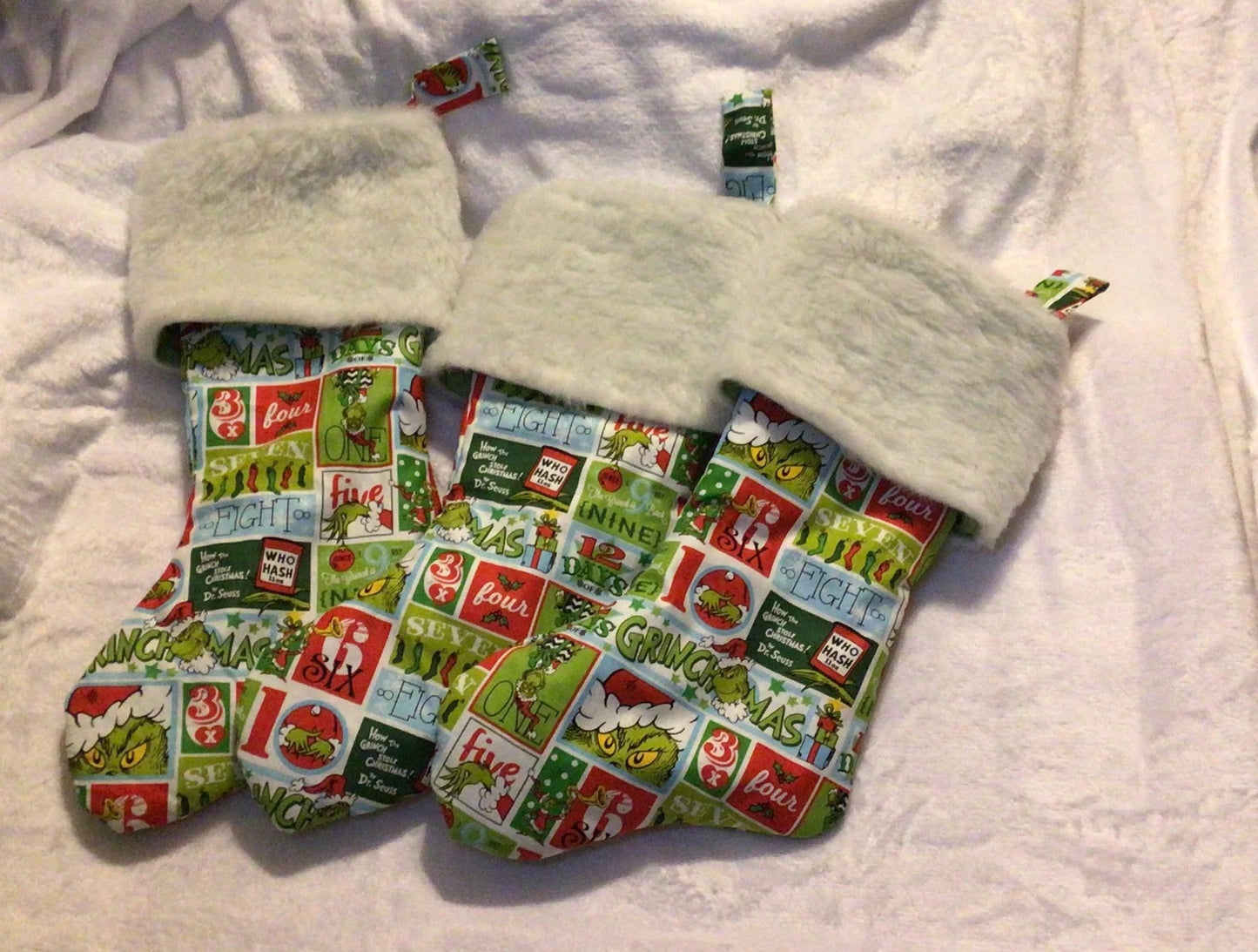 Grinch Themed Handmade Christmas Socking I Themed Christmas Stockings