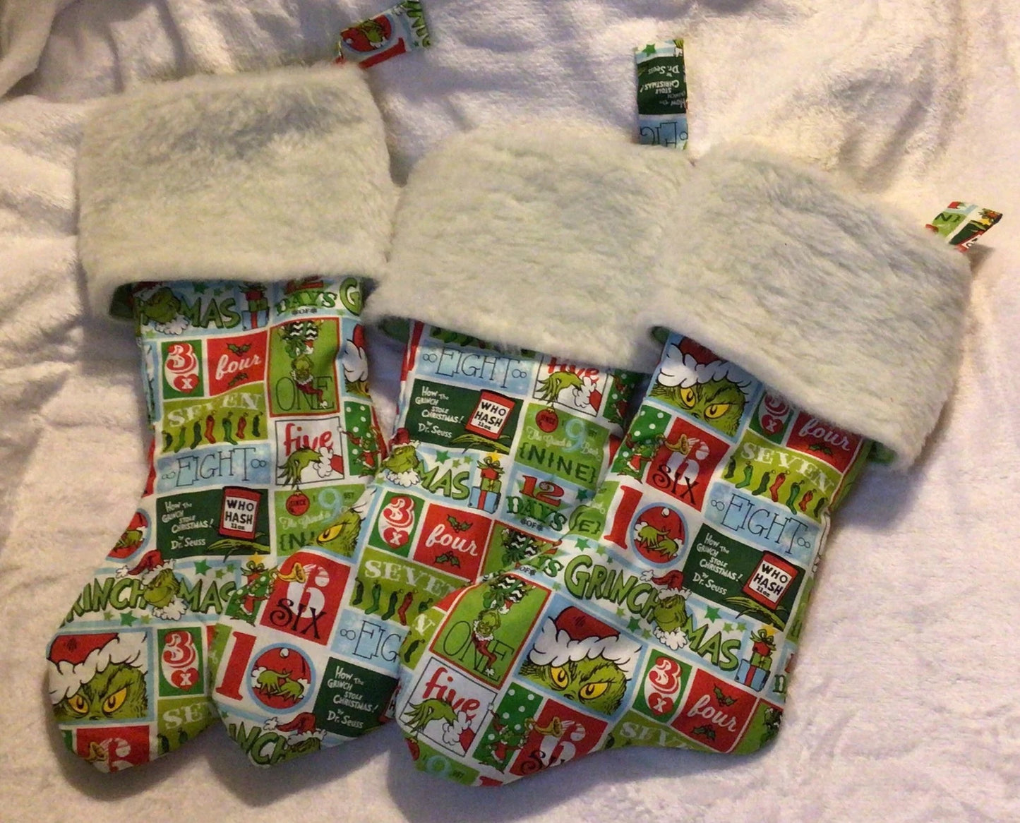 Grinch Themed Handmade Christmas Socking I Themed Christmas Stockings