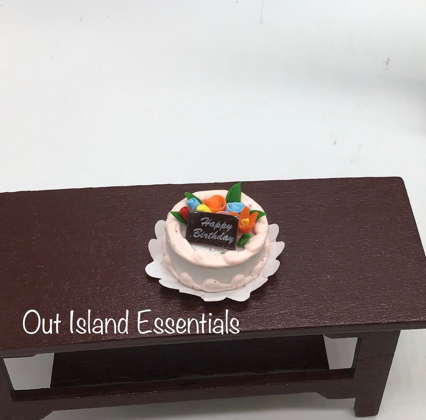 Miniature Birthday Cake I Miniature Doll Cake I Miniature Dollhouse Food I 1:12 Scale Dollhouse Accessories