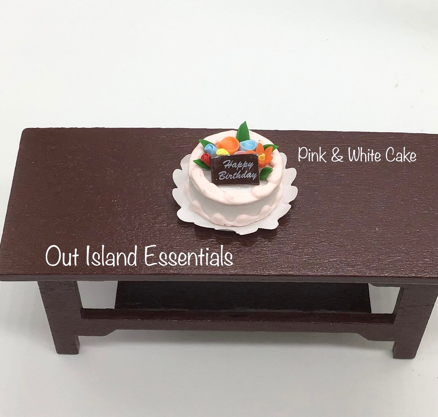Miniature Birthday Cake I Miniature Doll Cake I Miniature Dollhouse Food I 1:12 Scale Dollhouse Accessories