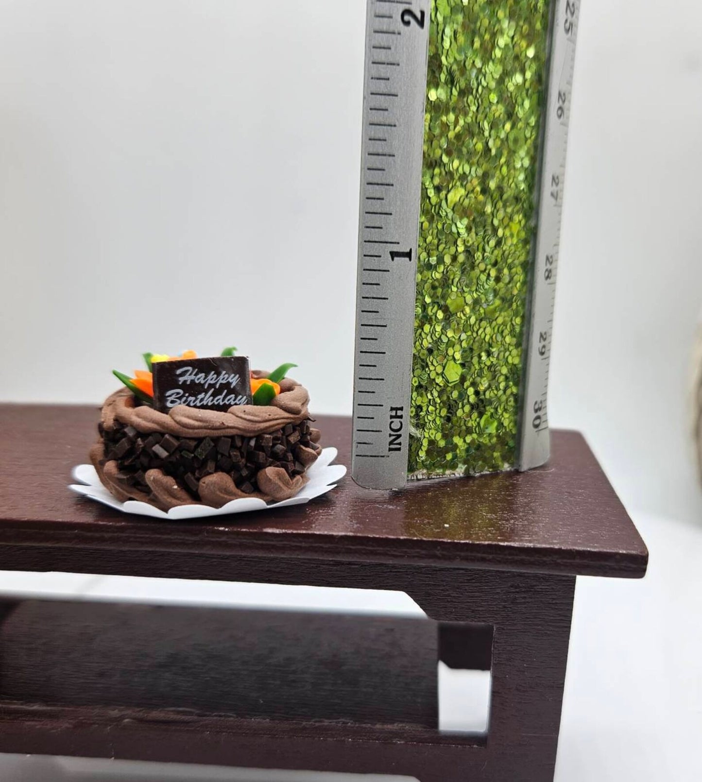 Miniature Birthday Cake I Miniature Doll Cake I Miniature Dollhouse Food I 1:12 Scale Dollhouse Accessories