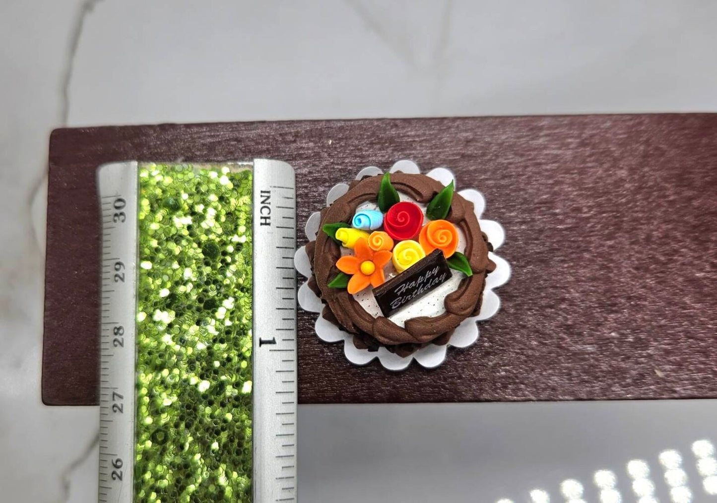 Miniature Birthday Cake I Miniature Doll Cake I Miniature Dollhouse Food I 1:12 Scale Dollhouse Accessories