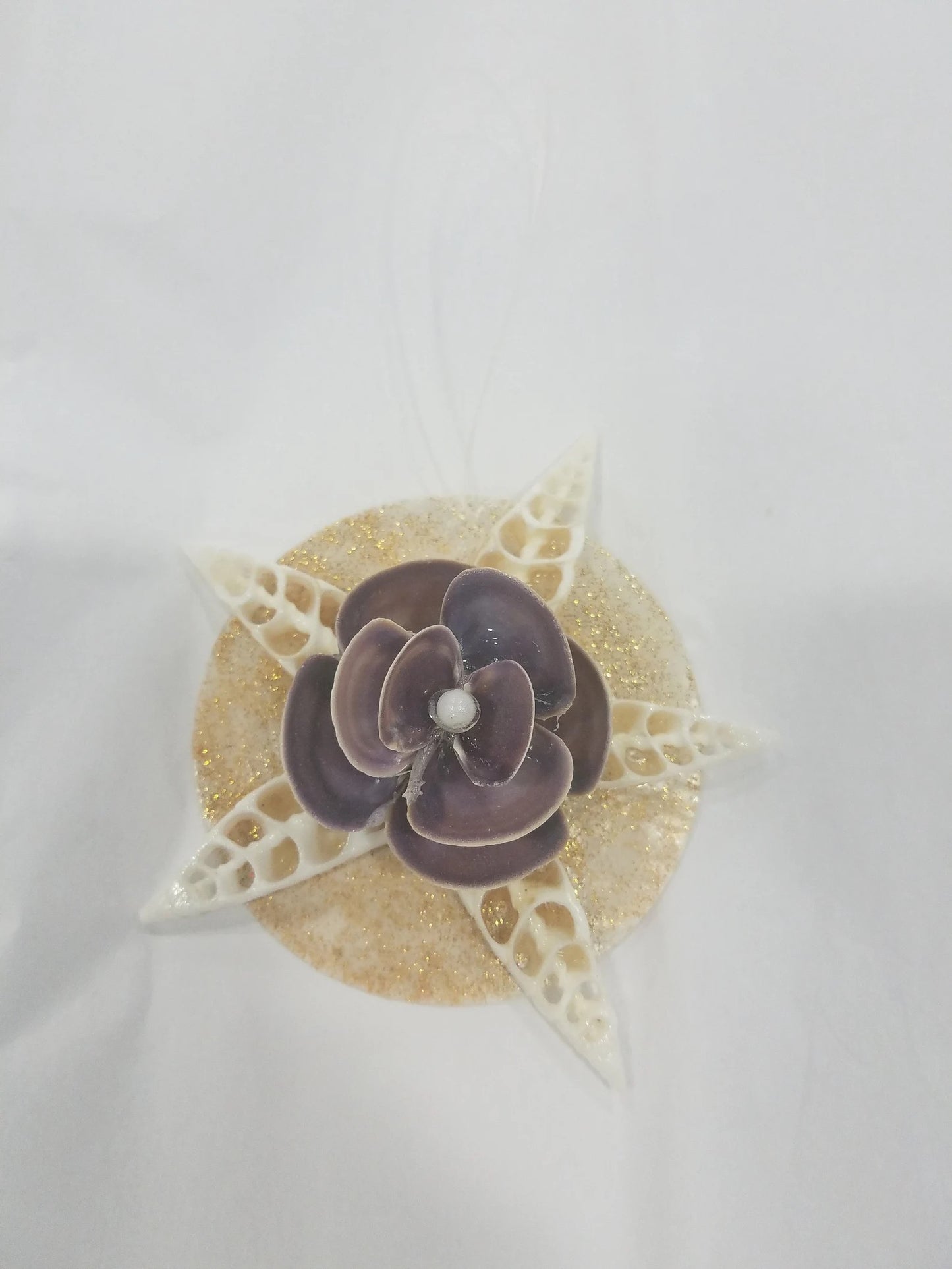 Purple Clam Seashell Snowflake I Seashell Snowflake Ornament I Shell Christmas Ornament