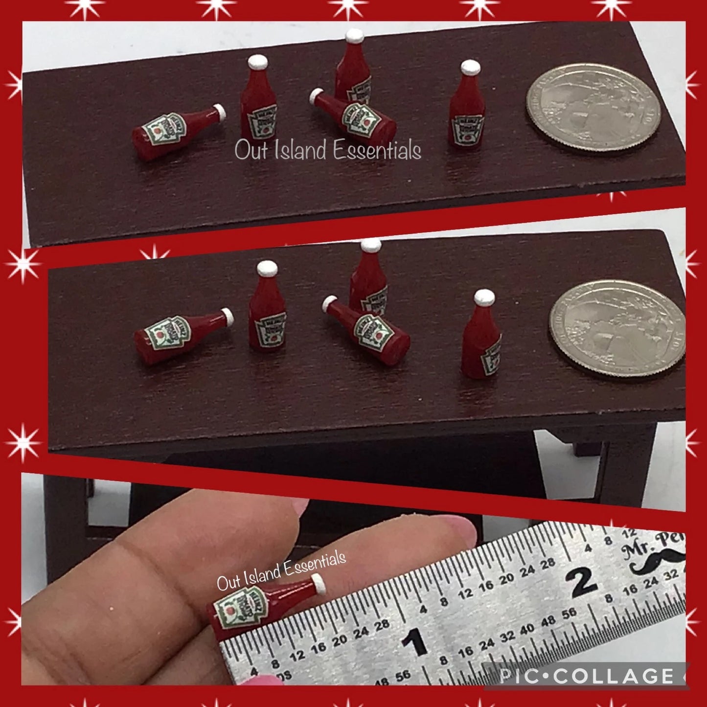 Miniature Condiments I Miniature Dollhouse Food Essentials I Miniature Dollhouse Food I 1:12 Scale
