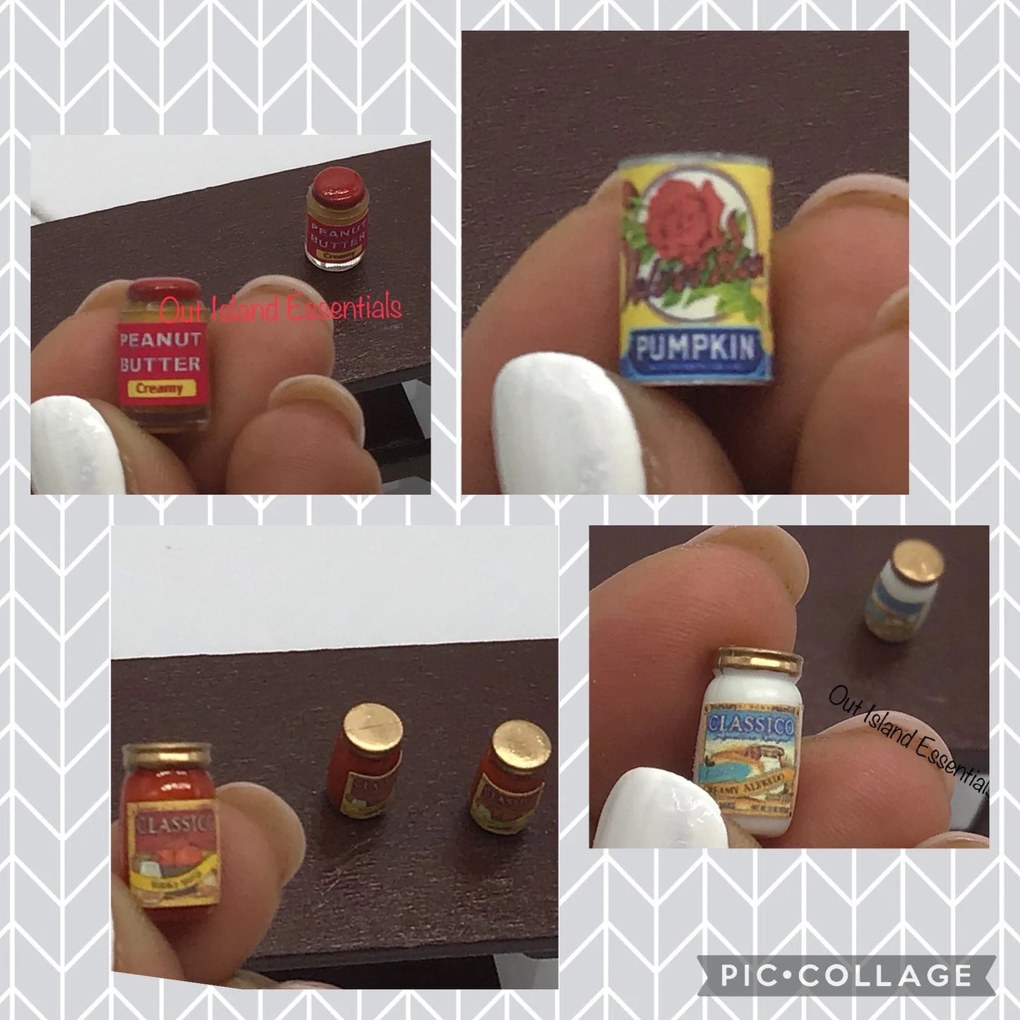 Miniature Condiments I Miniature Dollhouse Food Essentials I Miniature Dollhouse Food I 1:12 Scale