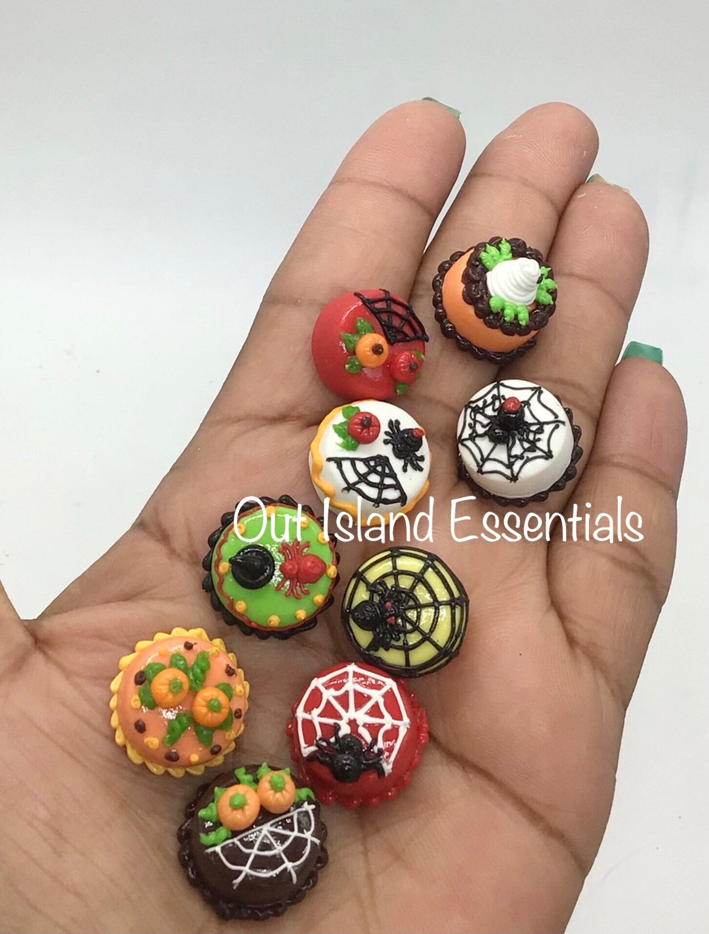 Miniature Halloween Cakes I Miniature Dollhouse Fall Cakes I Miniature Dollhouse Halloween Decorated Cake I 1:12 Scale Dollhouse Accessories
