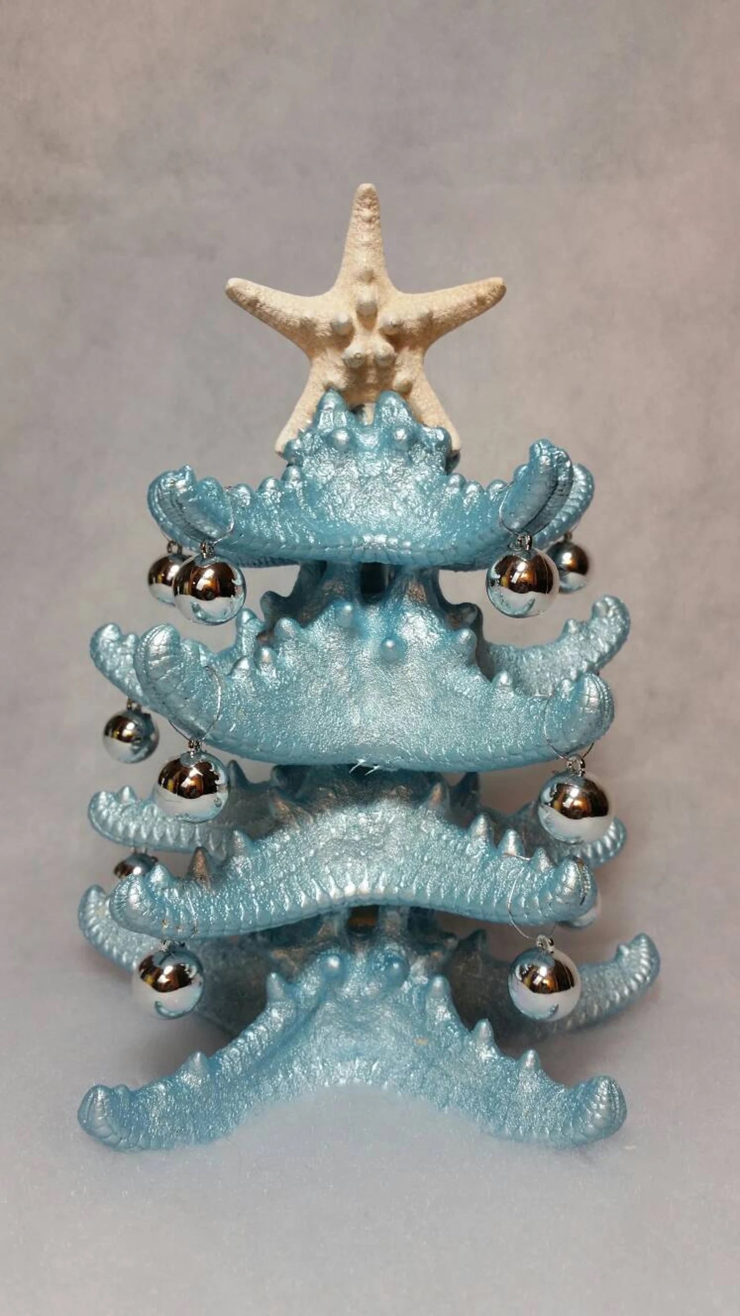 Starfish Christmas Tree Decoration I Mini Ornaments And Starfish Christmas Tree I Starfish Beach Christmas Tree I Table Top Christmas Tree