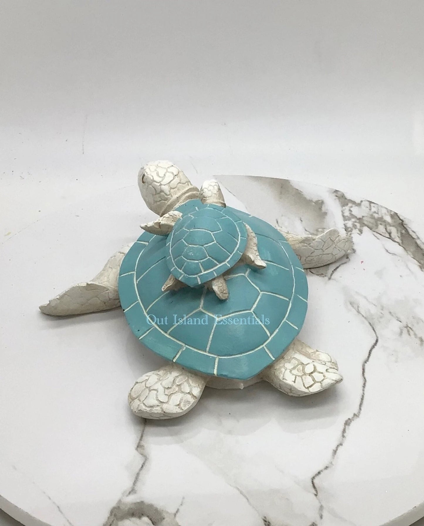 Turtle Catching A Ride, Turtle Statue, Mommy And Baby Turtle, Turtle Lover Coastal Decor