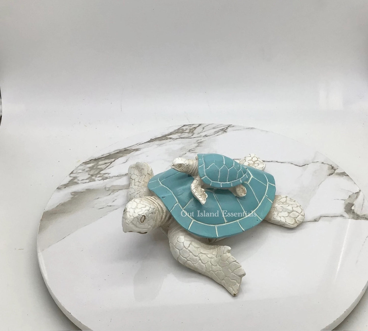 Turtle Catching A Ride, Turtle Statue, Mommy And Baby Turtle, Turtle Lover Coastal Decor