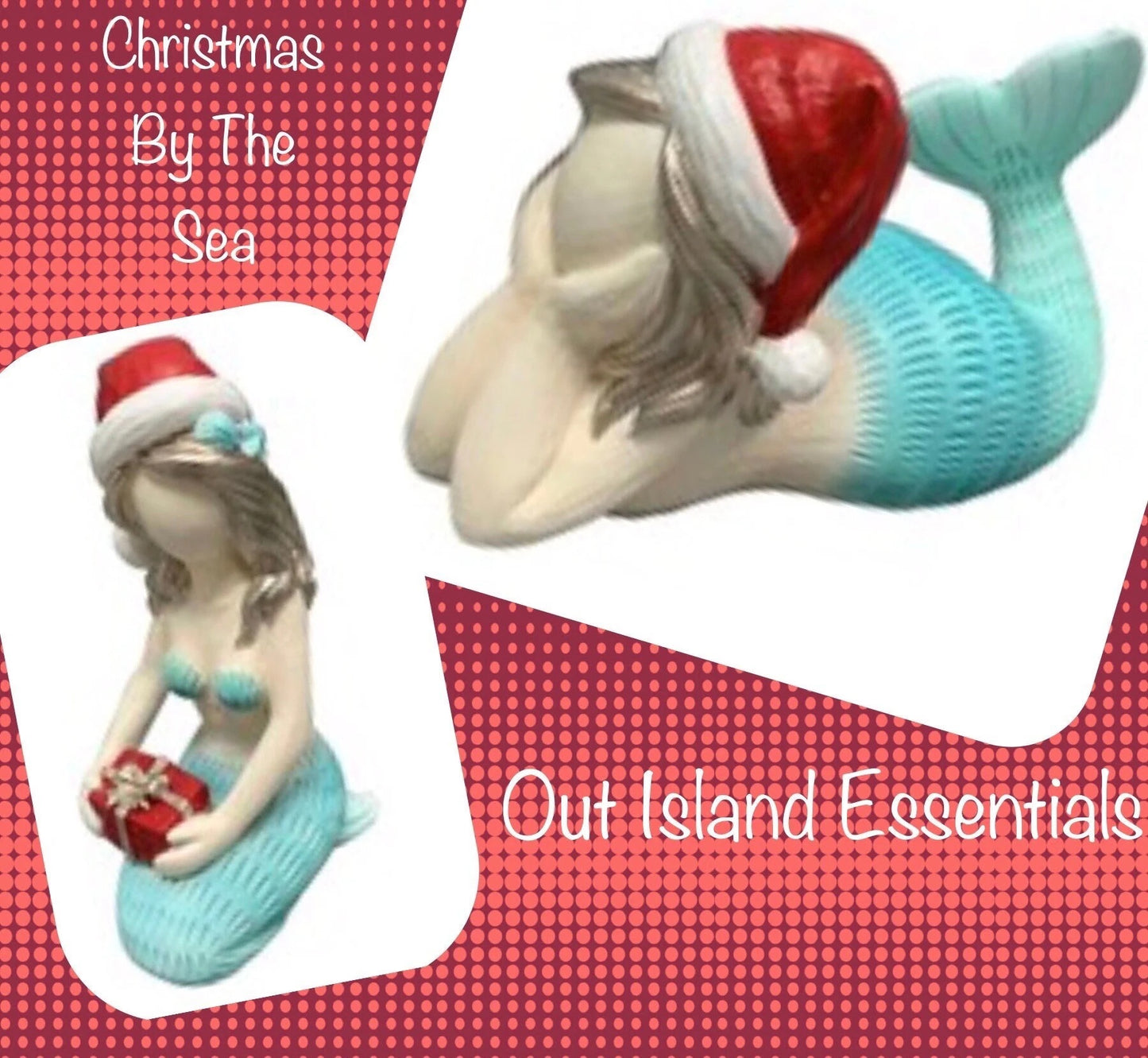 Christmas Mermaid Statue | Daydreaming Christmas Mermaid Decoration
