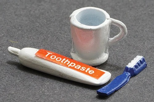 3PC Miniature Toothpaste Set | Miniature Toiletries | Miniature Dollhouse Toothpaste