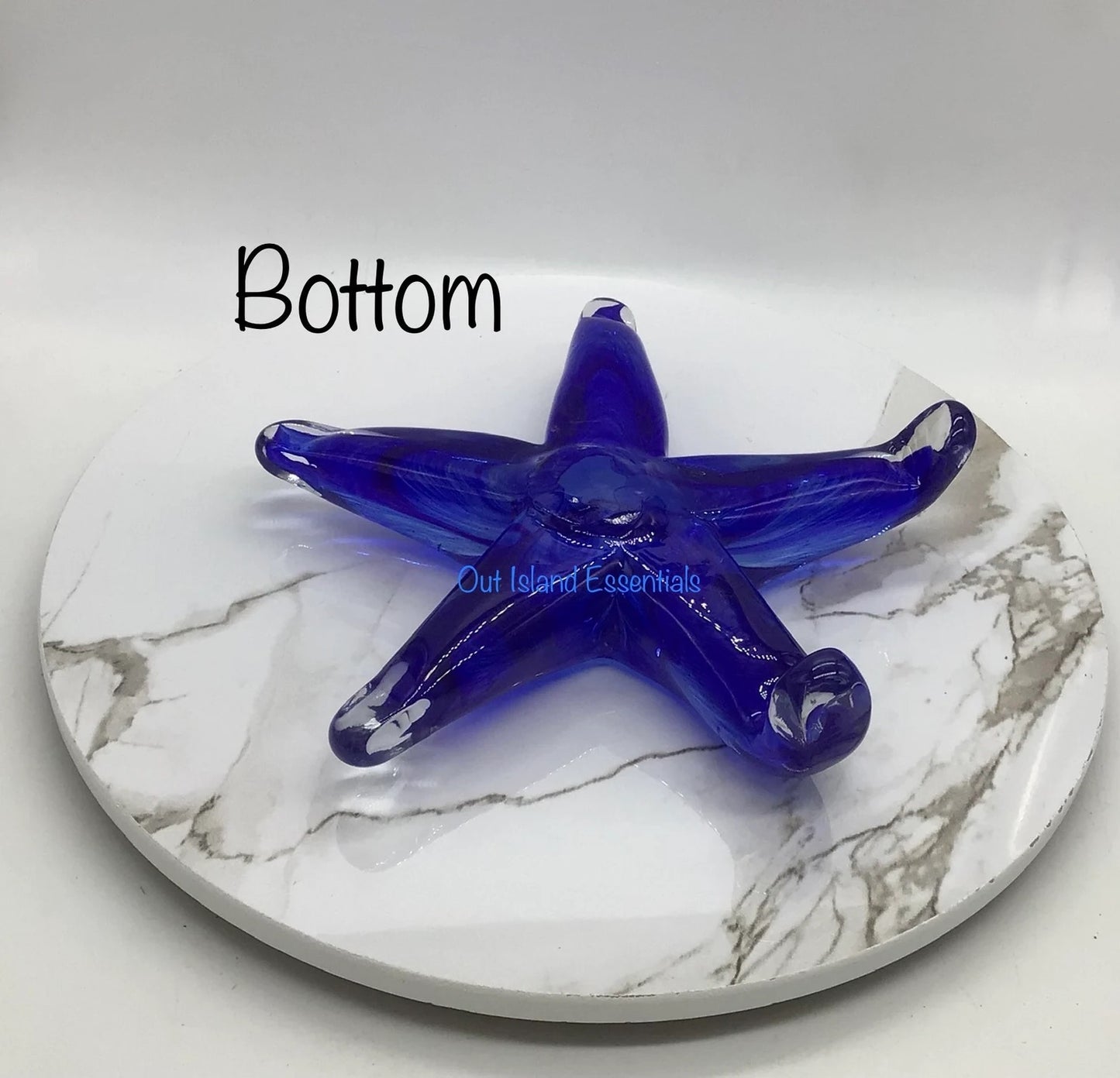 Glass Display Starfish I Blue Glass Starfish I Glass Starfish Paper Weight Or Desk Decor I Coastal Decor