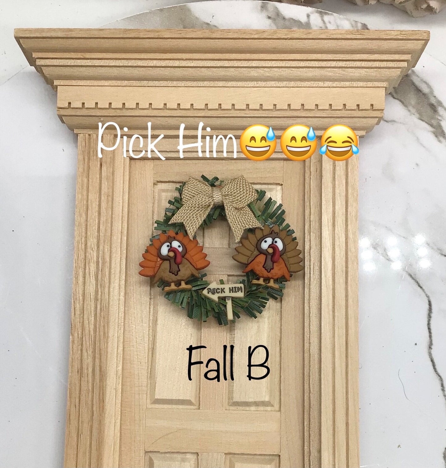 Artisan Made 1 Pc. Dollhouse Miniature Fall Wreath | Miniature Doll Thanksgiving Wreath 1:12 Scale
