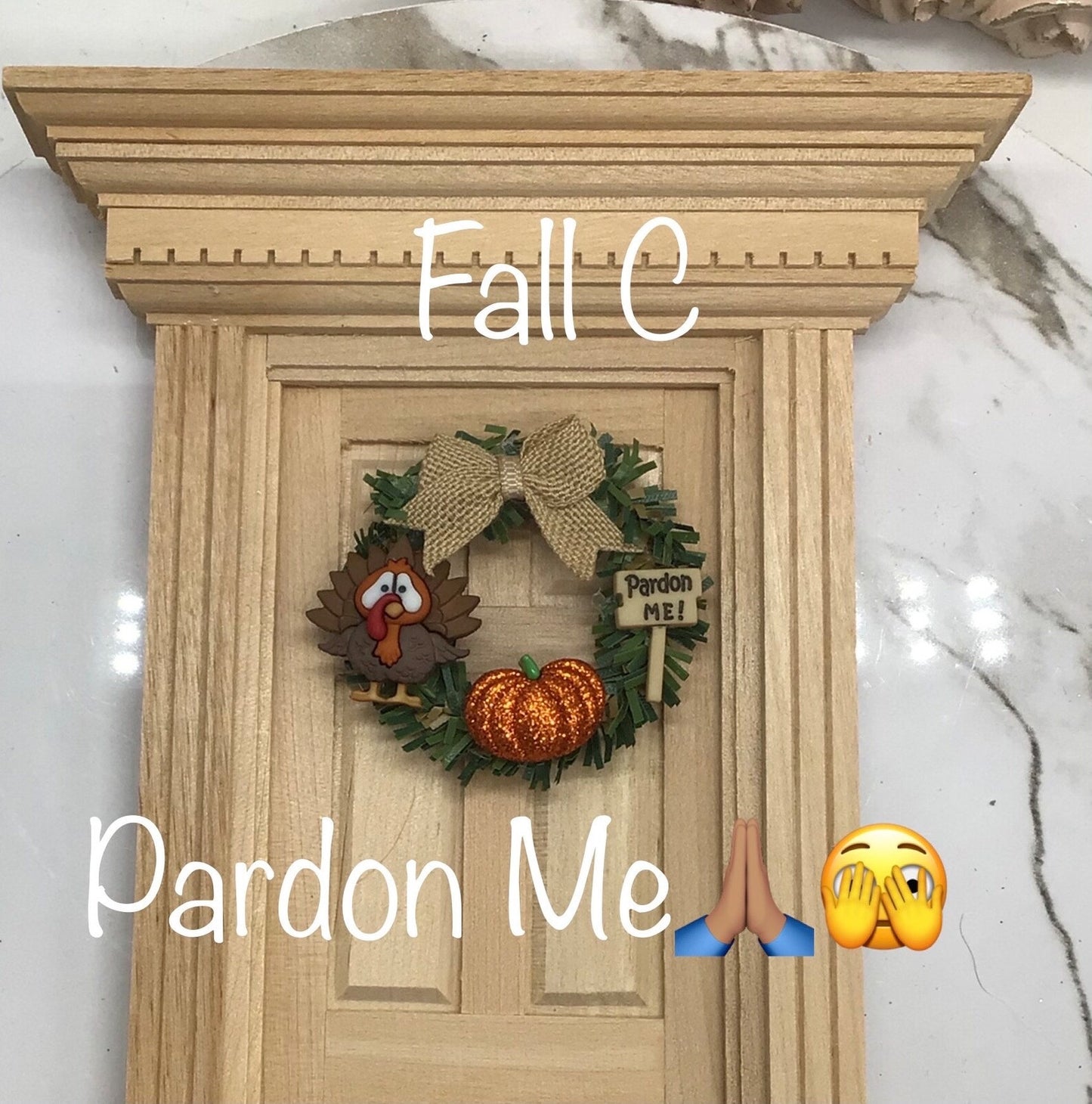 Artisan Made 1 Pc. Dollhouse Miniature Fall Wreath | Miniature Doll Thanksgiving Wreath 1:12 Scale
