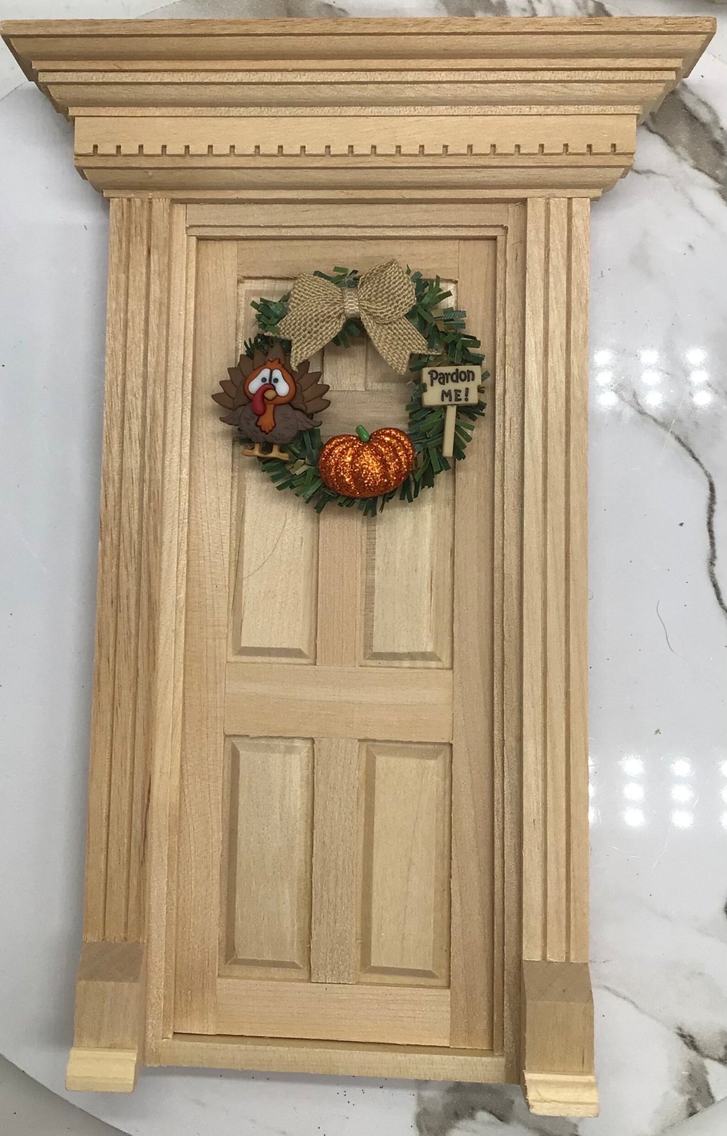 Artisan Made 1 Pc. Dollhouse Miniature Fall Wreath | Miniature Doll Thanksgiving Wreath 1:12 Scale